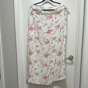 Floral White Skirt